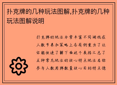 扑克牌的几种玩法图解,扑克牌的几种玩法图解说明